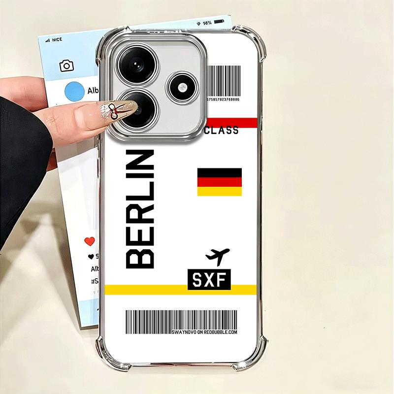 Travel Air Ticket Label Soft Phone Case For Xiaomi Poco X7 X8 Pro Max X6 X5 X3 F8 Ultra F7 M8 M7 M5S Redmi 15C 15A 15 14C 13C 12