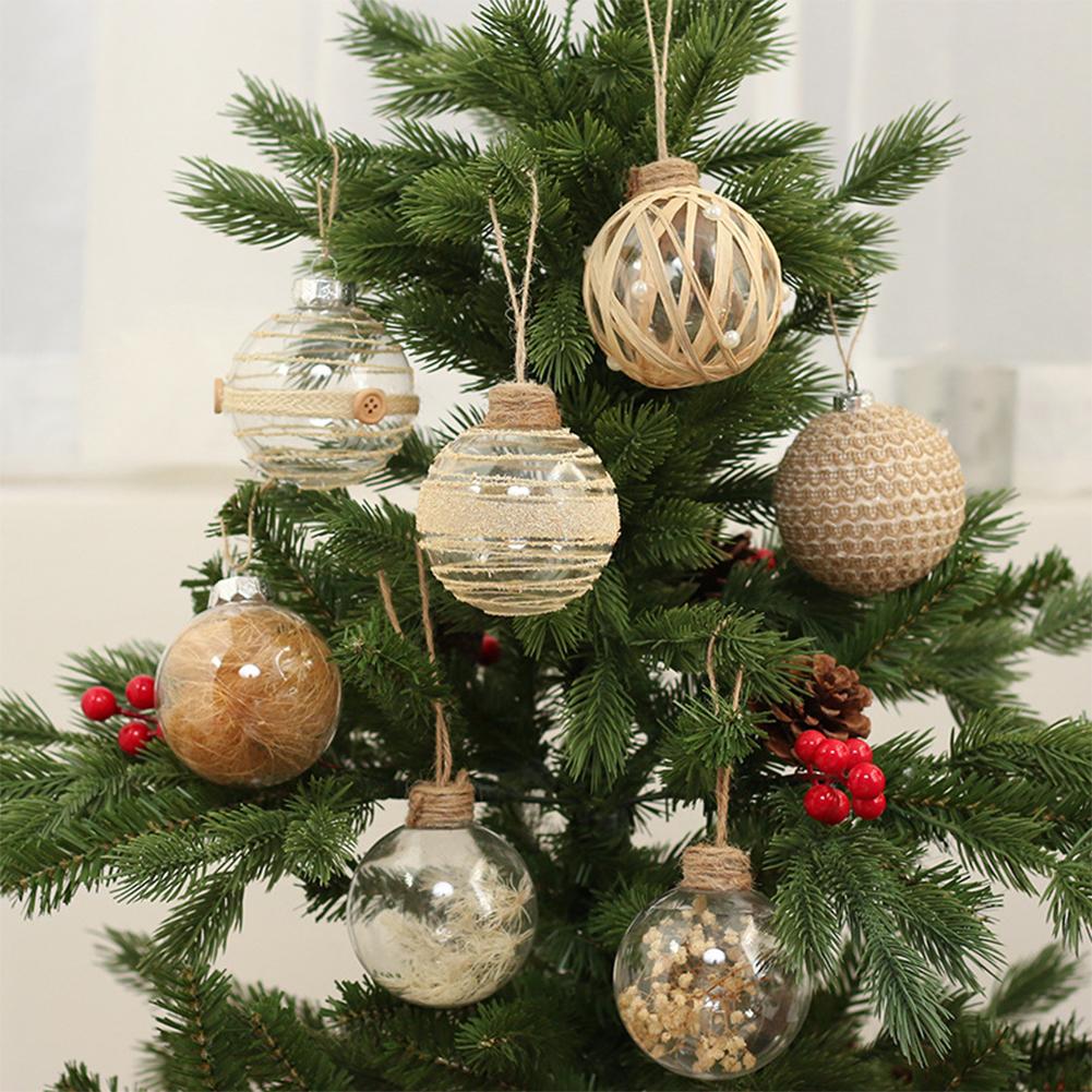 6pcs Exquisite Hanging Decorations Shatterproof Christmas Tree Baubles Decorative Hanging Ornaments for New Year Holiday Party