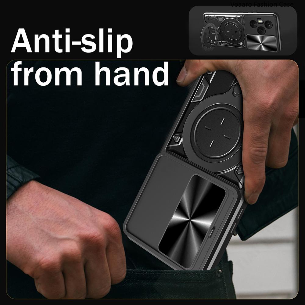 Slide Lens Armor Funda for Honor 400 Pro 5G Global Case for Honor 400 Pro 5G Global DNP-NX9 Case Magnetic Ring Kickstand Cover
