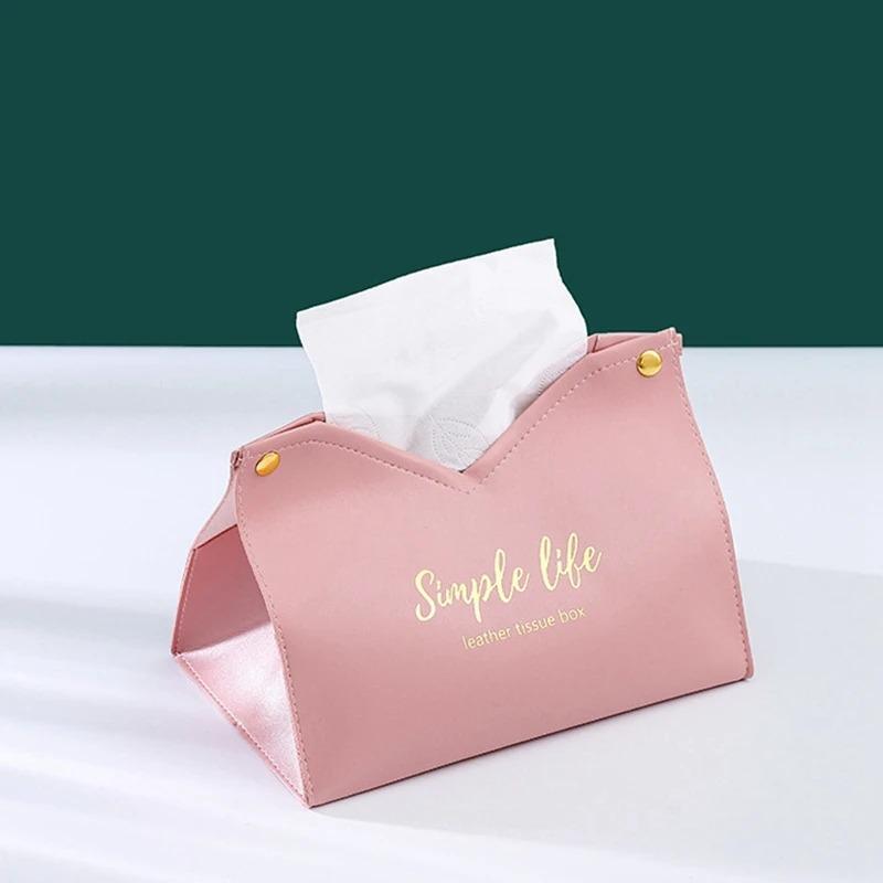 Fashion Car Tissue Box Desktop Table Napkin Holder Case Storage Box Desktop PU Leather Tissue Container Bathroom Home Decoration as the picture
