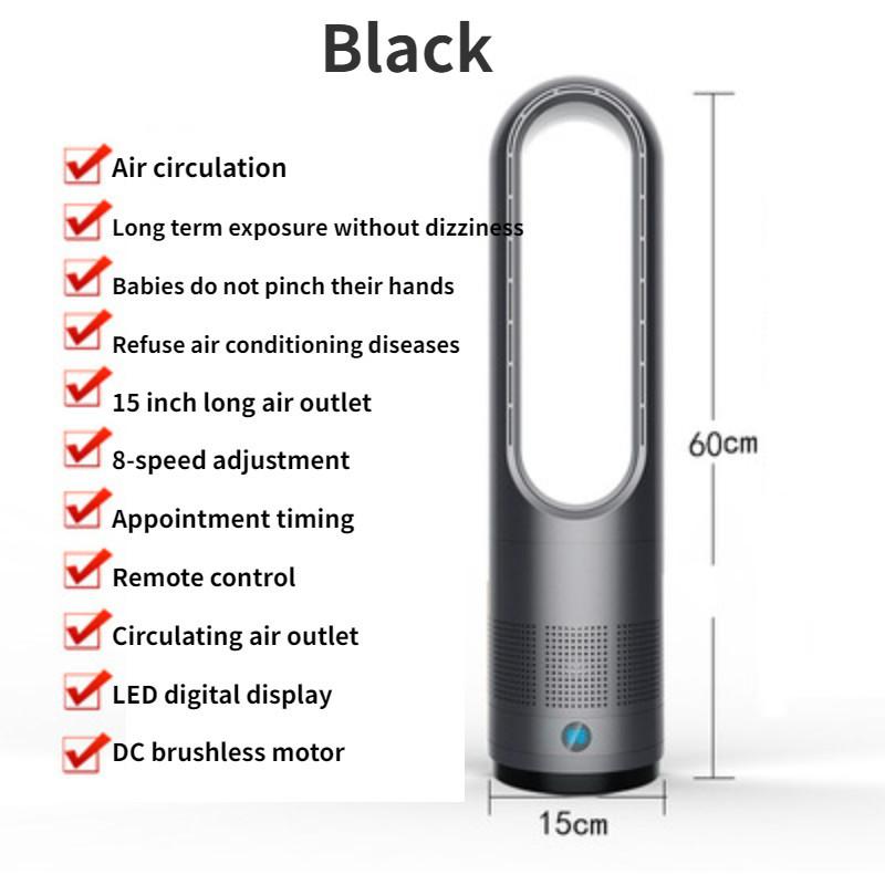 40W 15*15*60cm Silent Bladeless Fan Desktop Negative Ion Electric Fan Household Floor To Ceiling Air Conditioning Fan