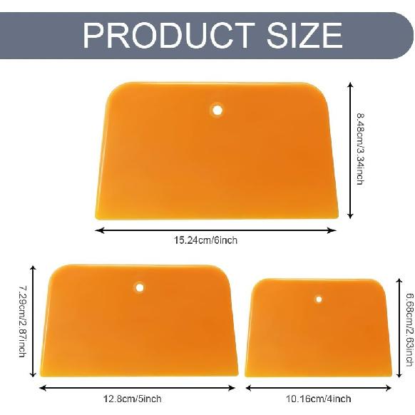 1 Set Body Filler Spreaders, Auto Plastic Putties Spreader Tool Includes Large, Medium and Small, Reusable Auto Film Application Tool for Body