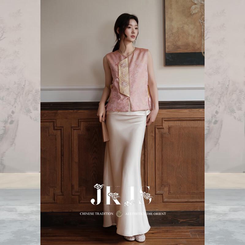 JK&JS New Chinese Style Jacquard Embroidered Vest Top