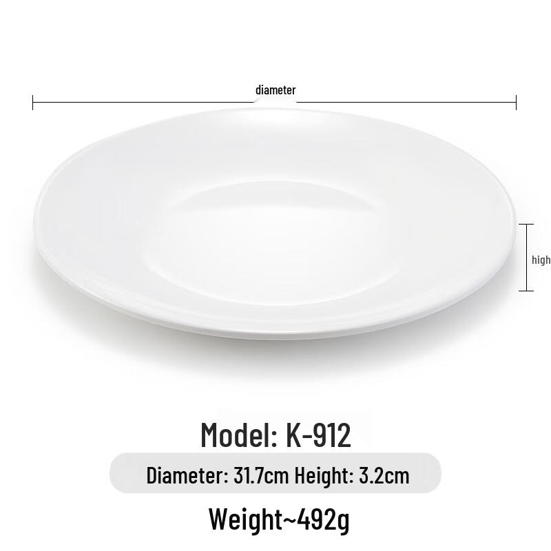 White Melamine Round Buffet Plate