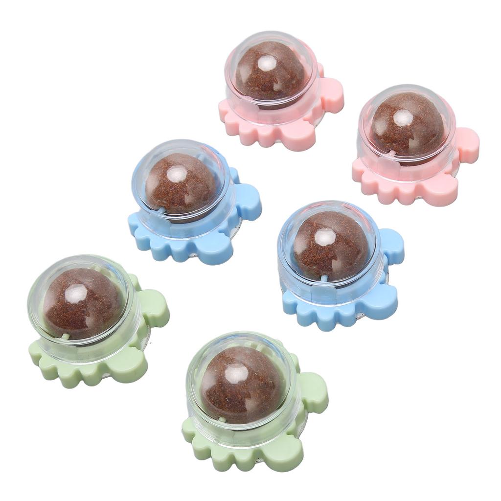 6 Stück Katzenminze Ball Spielzeug Zahnreinigung Schleifen Interaktiv Langeweile Abbau Klebende Katze Leckball