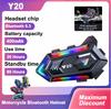 Y20 Motorcycle Helmet with BT5.3 Wireless Earphones, 400mAh, Noise Reduction, Waterproof, Hands-Free Calls, with RGB Light