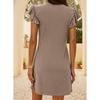 Women's Deep V-Neck Smocked Tank Dress Ruffle Sleeve Loose Fit Beach Vacation Summer