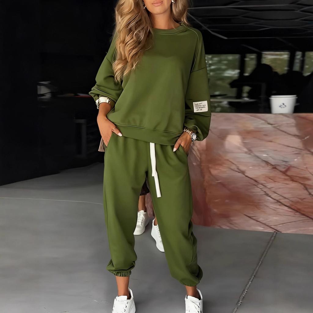 2025 New Women's Cross-border Women's Amazon eBay Casual Sports Sweater Pants Leggings Casual Pants Two-piece Set