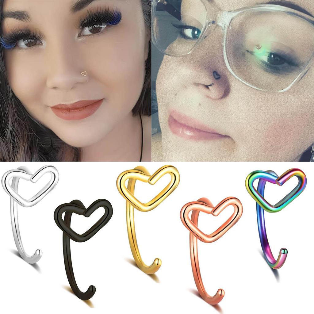 Love Nose Ring 0.8/8 Mm European and American Nose Accessories, Piercing Jewelry, Hot-selling Models