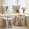 Summer Surfing Ins Art Cushion Cover Square Short Plush Pillow Case Living Room Sofa Home Decor Funda X