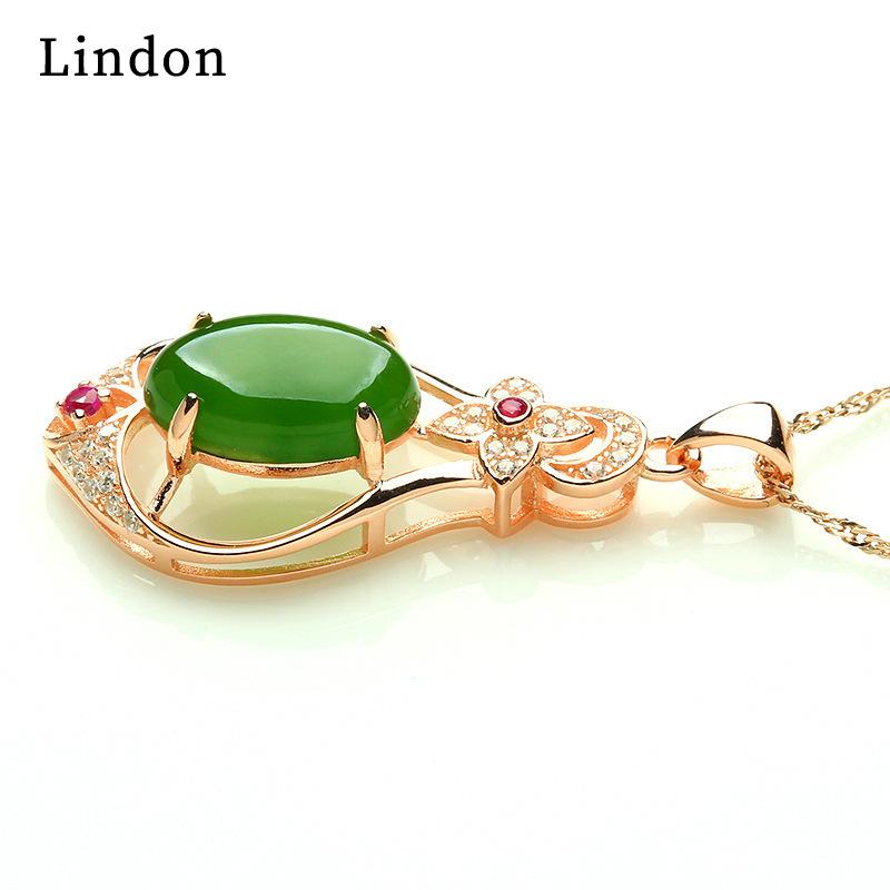 

Lindon модное женское посеребрение искусственного кристалла кулон ожерелье свадьба подарок зелёный