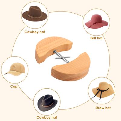 Forme de Chapeau Réglable en Bois Tendeur de Chapeau Maintien de la Forme de Casquette Porte-Chapeau Fedora Premium pour Chapeaux de Cowboy Fedoras Casquettes de Baseball