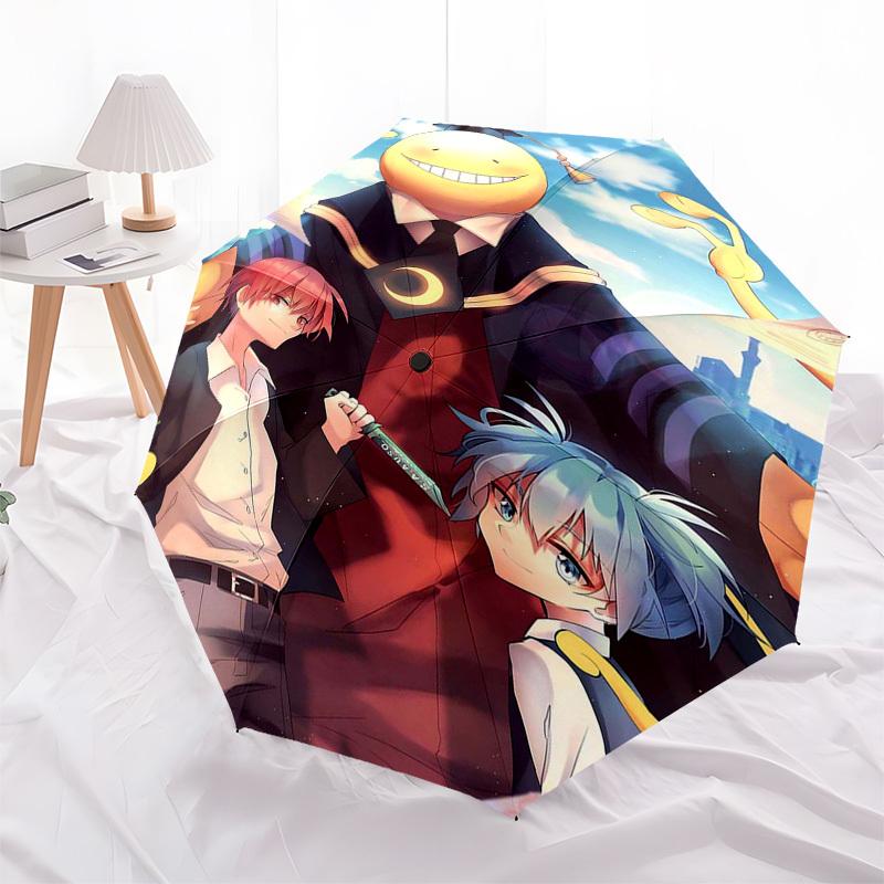 

1pc Assassination Classroom Outdoor Umbrella - Automatic Opening/Closing, Collapsible Design with 8-Rib Iron Frame - Perfect Gift for Fans, Travelers,