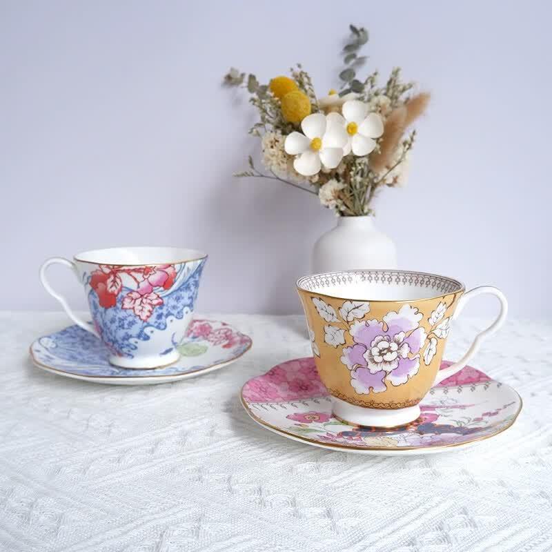 Wedgwood Butterfly Bloom Blue Pink Cup & Saucer Set