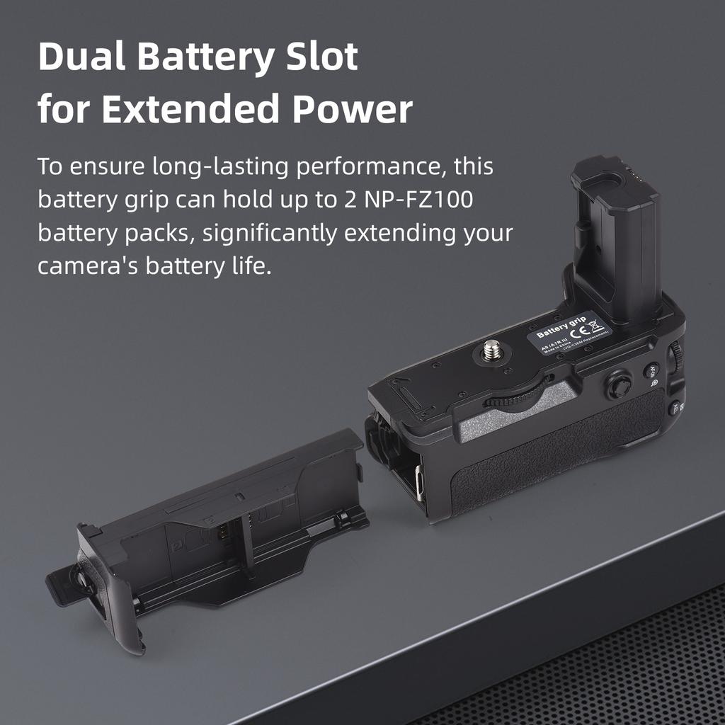 VG C3EMRC Vertical Battery Grip Holder with Dual Battery Slots Compatible with Sony A9  A7R   A7M