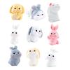 3 Pcs Mini Resin Rabbit Figurine Tiny Cartoon Bunny Sculpture Miniature Animal Fairy Garden Ornament for Moss Landscape DIY Plant Pot Home Decor
