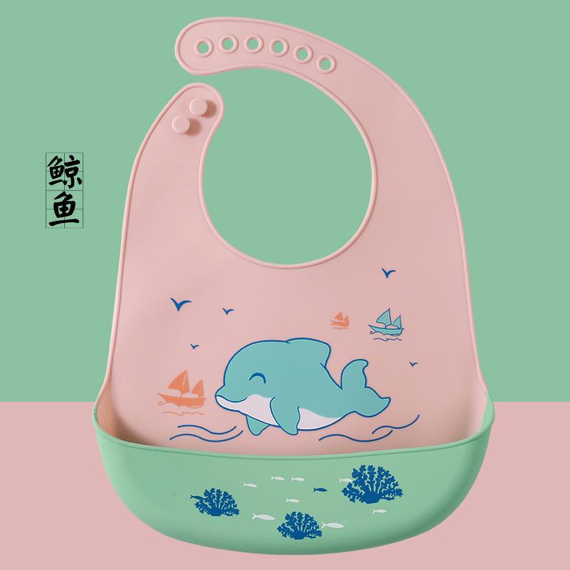 Baby Silicone Bibs Waterproof Burp Cloths Infant Dinner Supplies 3D Printing Cartoon Image Saliva Towel Toddler Aprons for Girl