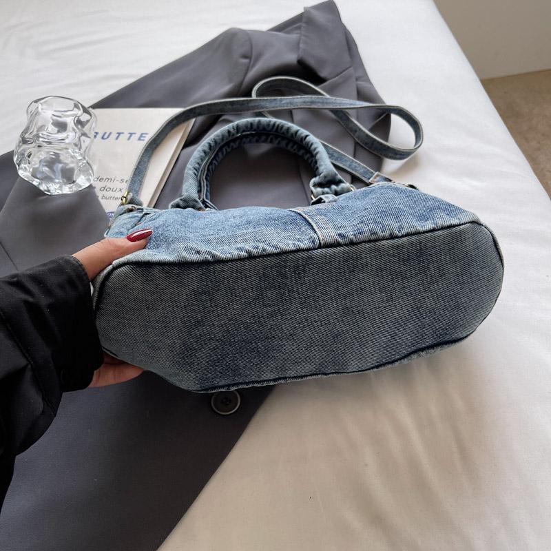 Vintage Denim Tragetasche Damen Schulter Umhängetasche