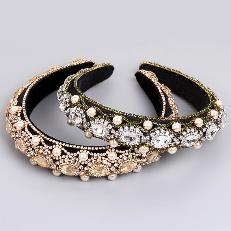 Baroque Style Headband High Cranial Top Spongy Cushioned Headband Elegant Luxury Headband Women's Hair Band