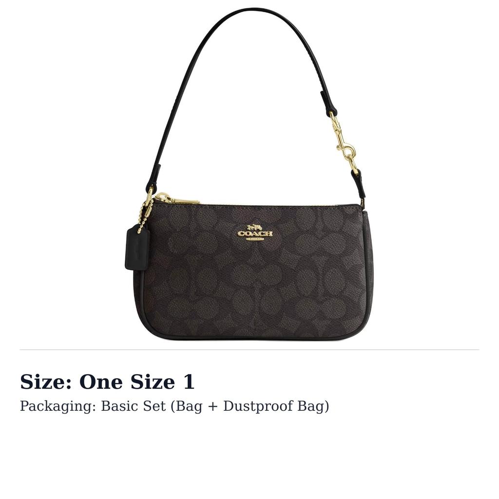 COACH Nolita Artificial Leather Handbag, Shoulder Bag Small Women's Gold & Walnut Wood & Black CW426-IMXAQ