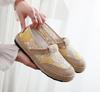 Damskie etniczne lniane buty codzienne - lekkie, antypoślizgowe, oddychające, z miękką podeszwą na wiosnę i jesień