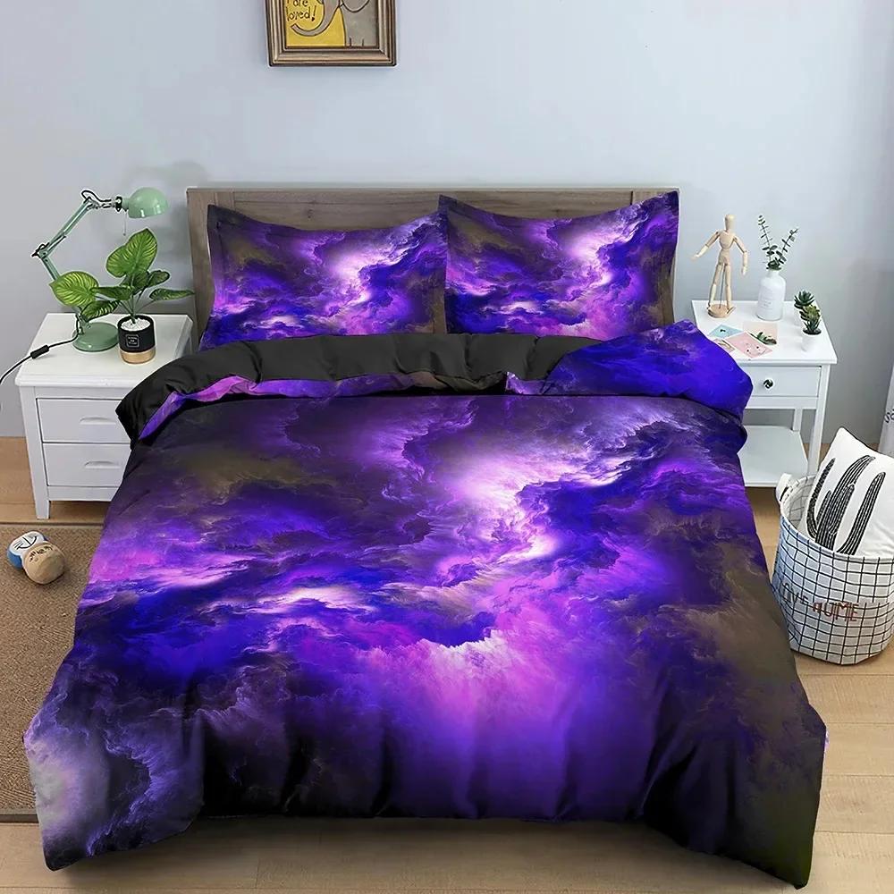 Galaxy Space 3D Universe Bedding Set Single Twin Double Queen King Cal King Size Bed Linen Set