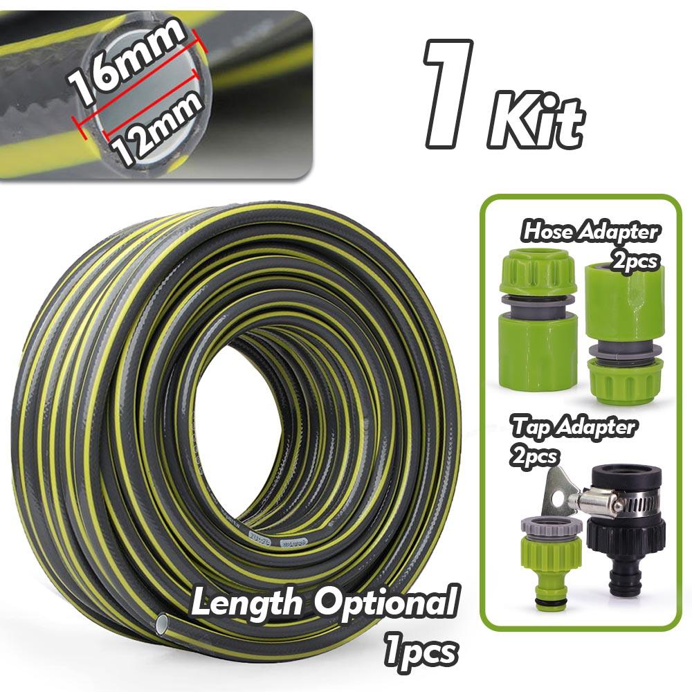 

1/2 ПВХ шланг для мойки автомобиля, гибкая труба с защитой от ультрафиолета, краны для быстрого соединения, сад, двор, газон, растения, полив цветов 1/2 &5M-16.4FT