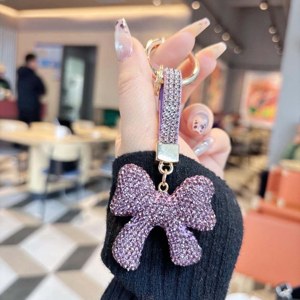 Bowknot Crystal Bowknot Pendant Full  Rhinestone Bow Keyring  Hot Girls Boys