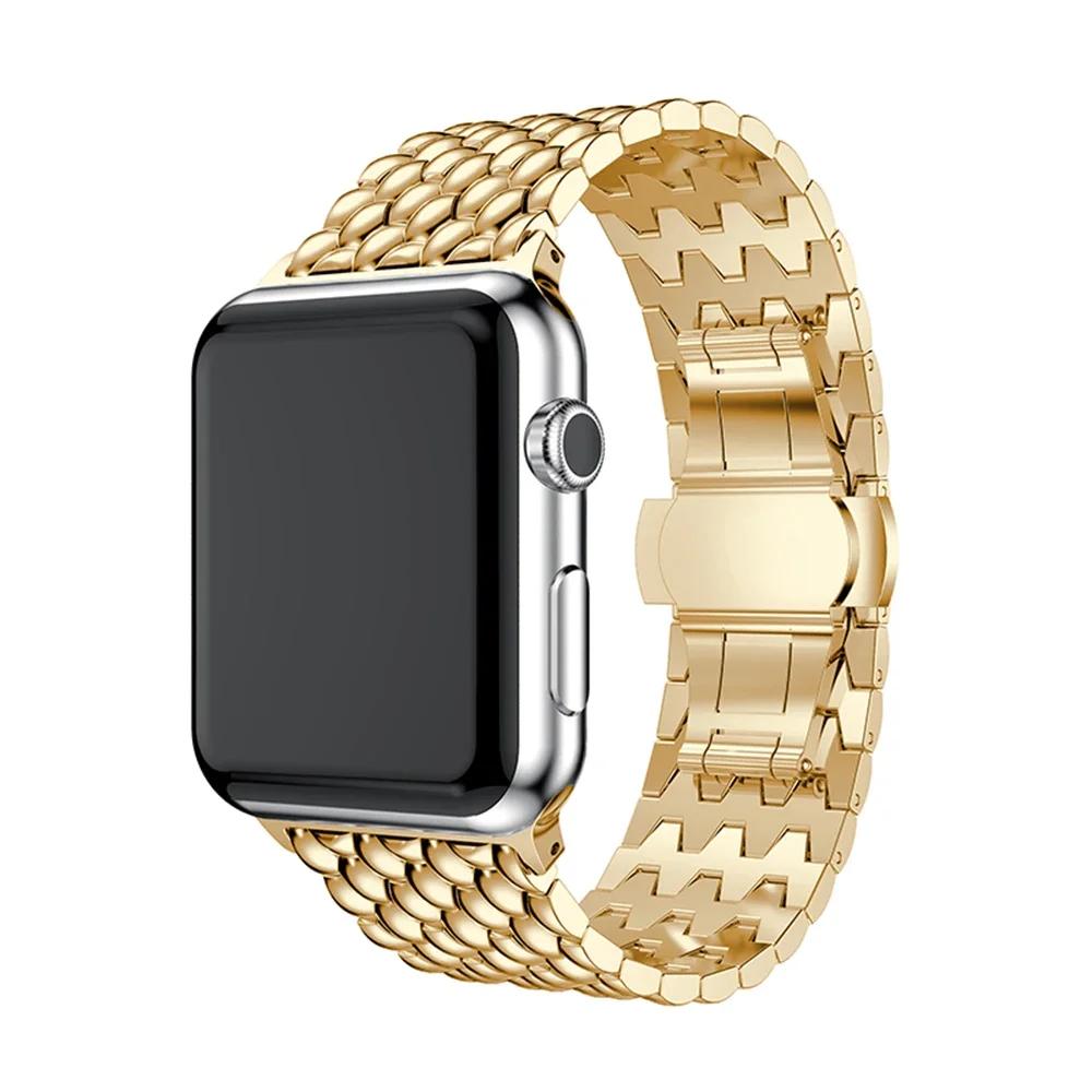 Cinturino in metallo classico per Apple Watch 6 7 8 5 4 Se 44mm 45mm 41mm 40mm 38mm 42mm Bracciale con cinturino per Iwatch Ultra 2 49mm Cinturino con motivo drago