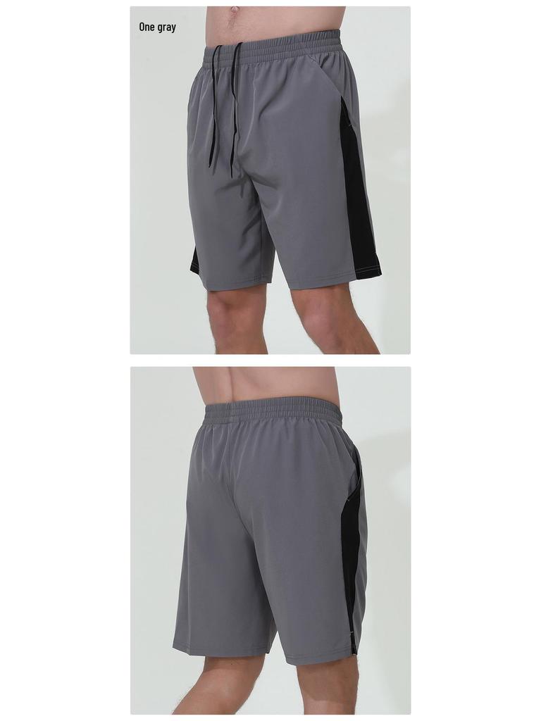 Męskie Lekkie Szybkoschnące Szorty do Biegania w Bloku Kolorów - Odprowadzające Wilgoć, Oddychające, Luźny Krój na Lato