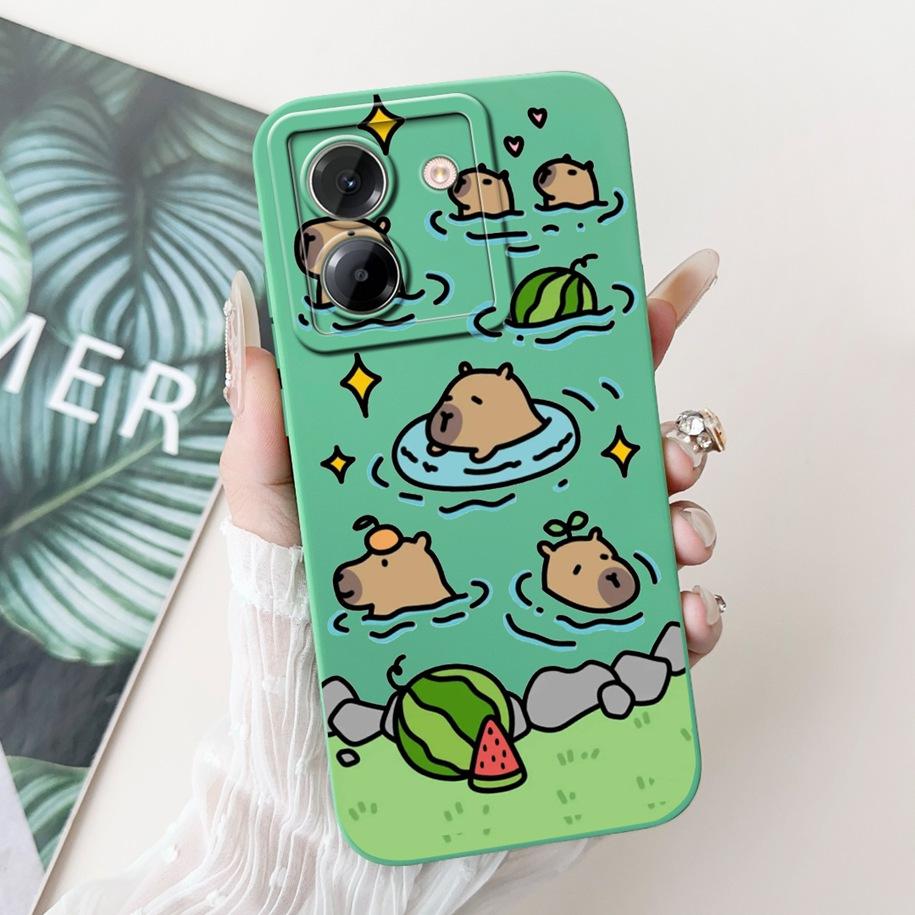 For Xiaomi Poco M7 Pro 5G Case Popular Flower Rabbit Duck Soft Liquid Silicone Cover For Xiaomi Poco M7Pro Capa 2409FPCC4G Coque