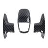 3pcs Carbon Fiber Gear Shifter Knob Cover Trim Scratch Resistant Car Accessory Suitable for Vehicle Interior Enhancement
