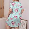 Women's Pajamas Plus Size Summer New Leopard Print Round Neck Loose Casual Mid Length Sleeping Dress