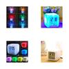 Stress Relieve Home Bedroom Child 7 Color Led Change Digital Glowing Alarm Clock For Relaxation