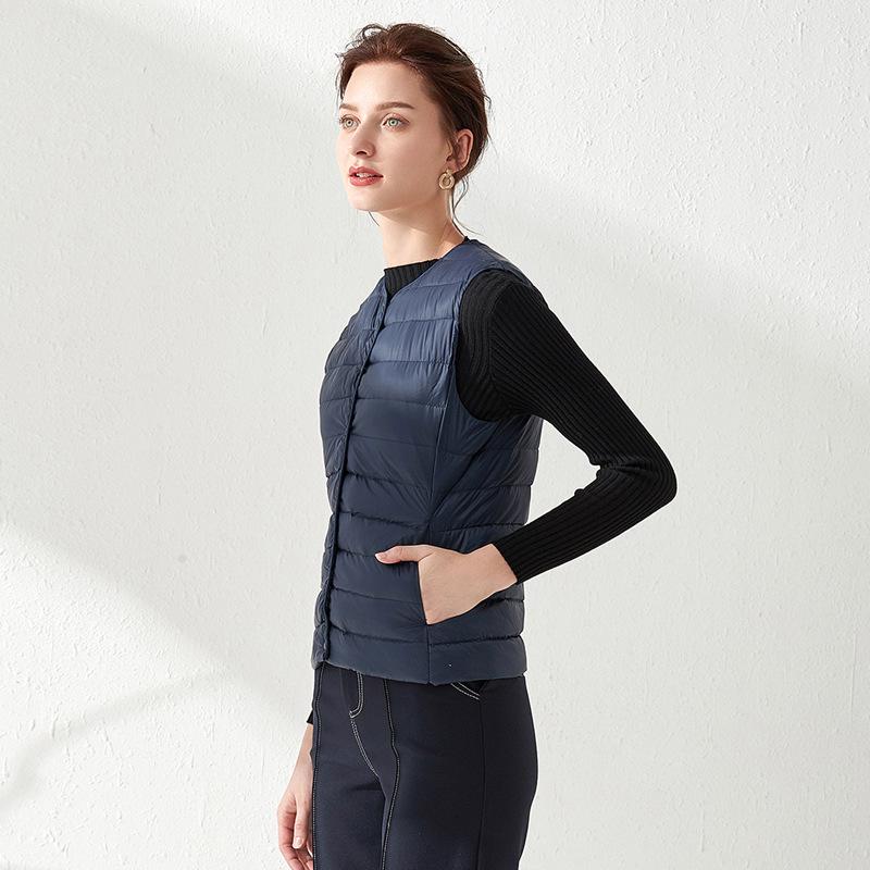Women's 2025 Lightweight Collarless Down Vest - Short, Versatile, Fashionable Korean Style.