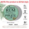 2D Flat, 1pc Round Aluminum Hanging Sign, "Drinking Rum Before 10am Makes You A Pirate" Funny Quote Metal Wall Decor, Vintage Turquoise Ship Wheel
