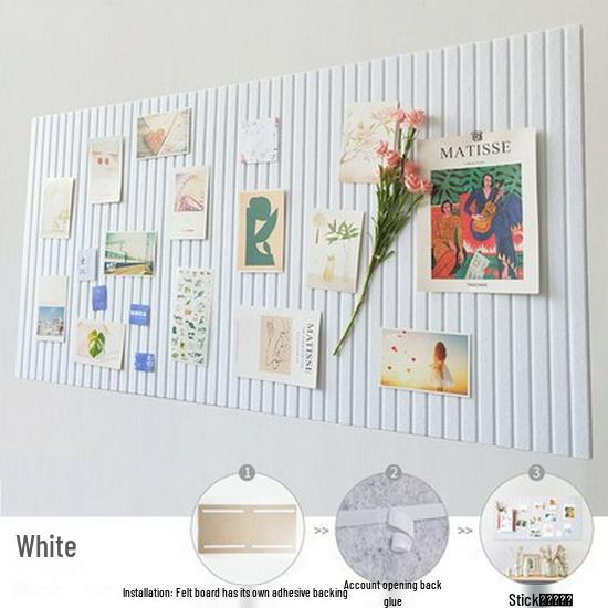 Vertical Stripe Felt Board – No-Punch Photo Display for Living Room & KTV Decor