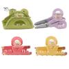 Scissors Rulers Design Hair Claw Thick Built-in Spring Claw, Transparent Soft Acrylic Shower with Office Accessories Curved Anti-Slip Teeth,