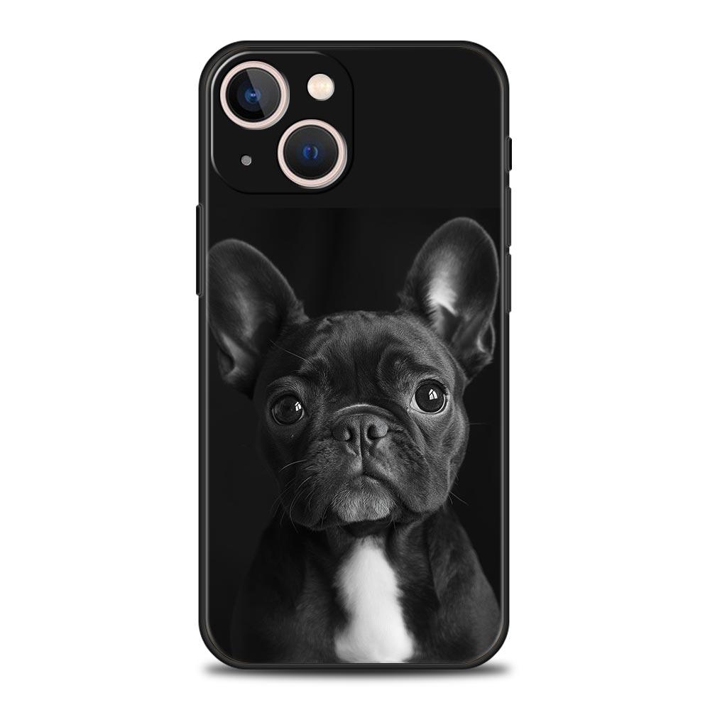French Bulldog Dog Pet Luxury Phone Case For iPhone 17 Air 16 Plus 13 15 14 12 11 Pro MAX 7 8 SE Soft TPU Black Cover