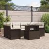 vidaXL 7-Piece Garden Sofa with Brown Poly Rattan Cushions, vidaXL 2-Seater Garden Sofa with Storage and 3356951