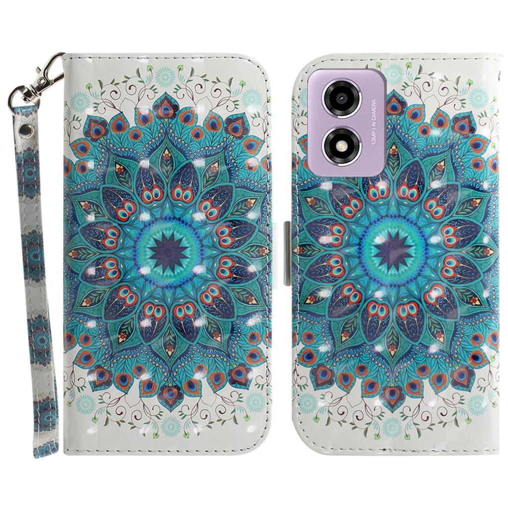 For Motorola Moto G04s 4G/E14 4G Case 3D Pattern Print Leather Flip Wallet Phone Cover