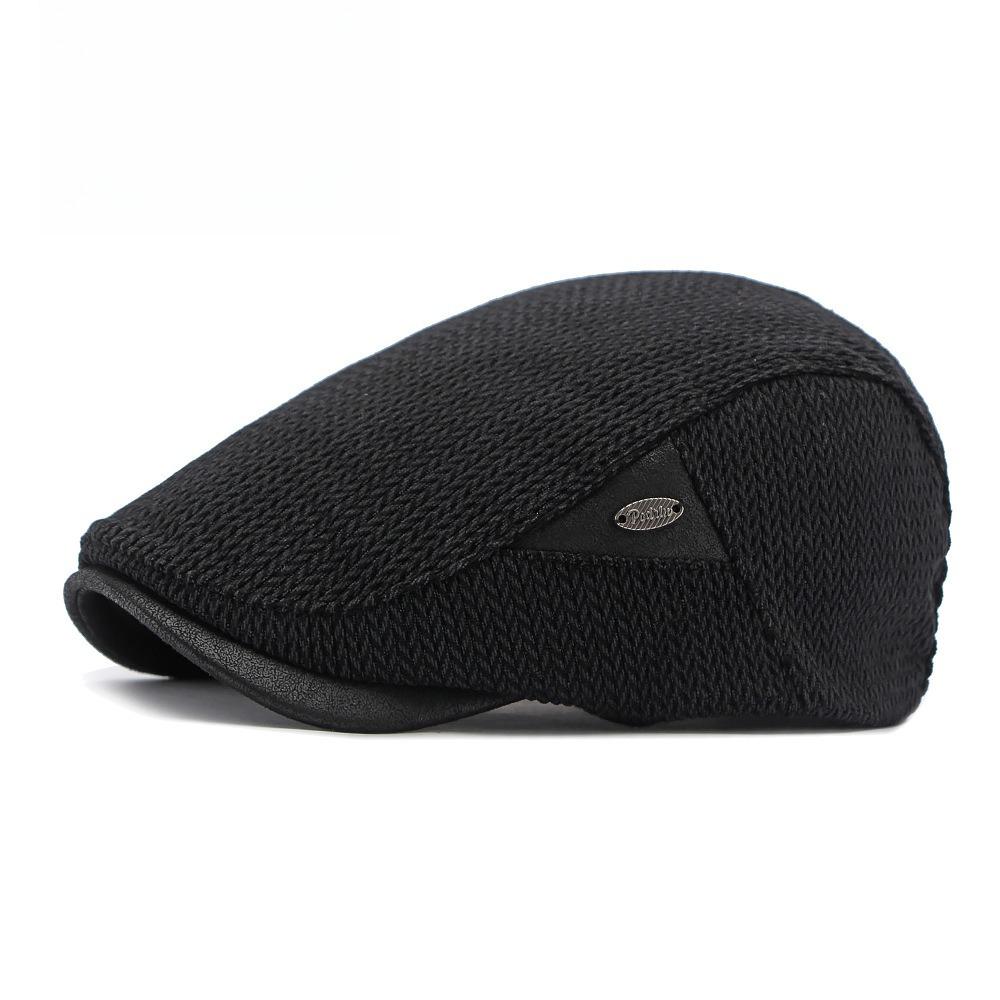 Unisex Warm Wool Blend Flat Cap, Fleece-Lined Vintage Newsboy Beret Hat for Men and Women