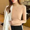 2025 Women's Solid Color Knitwear: Half-High Neck Long Sleeve Dopamine Sweater Coat