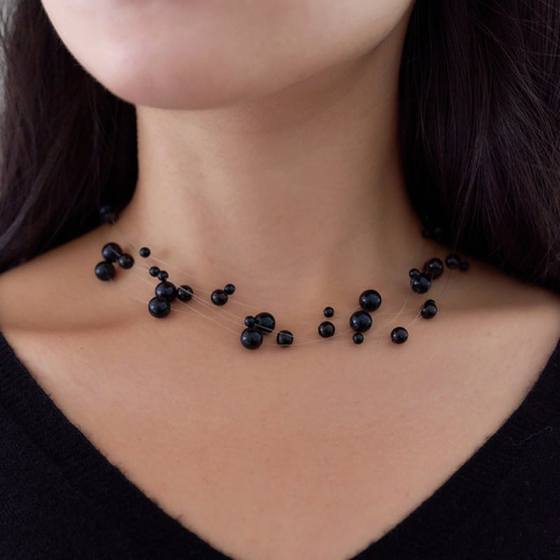 

geegee black pearl layer necklace free