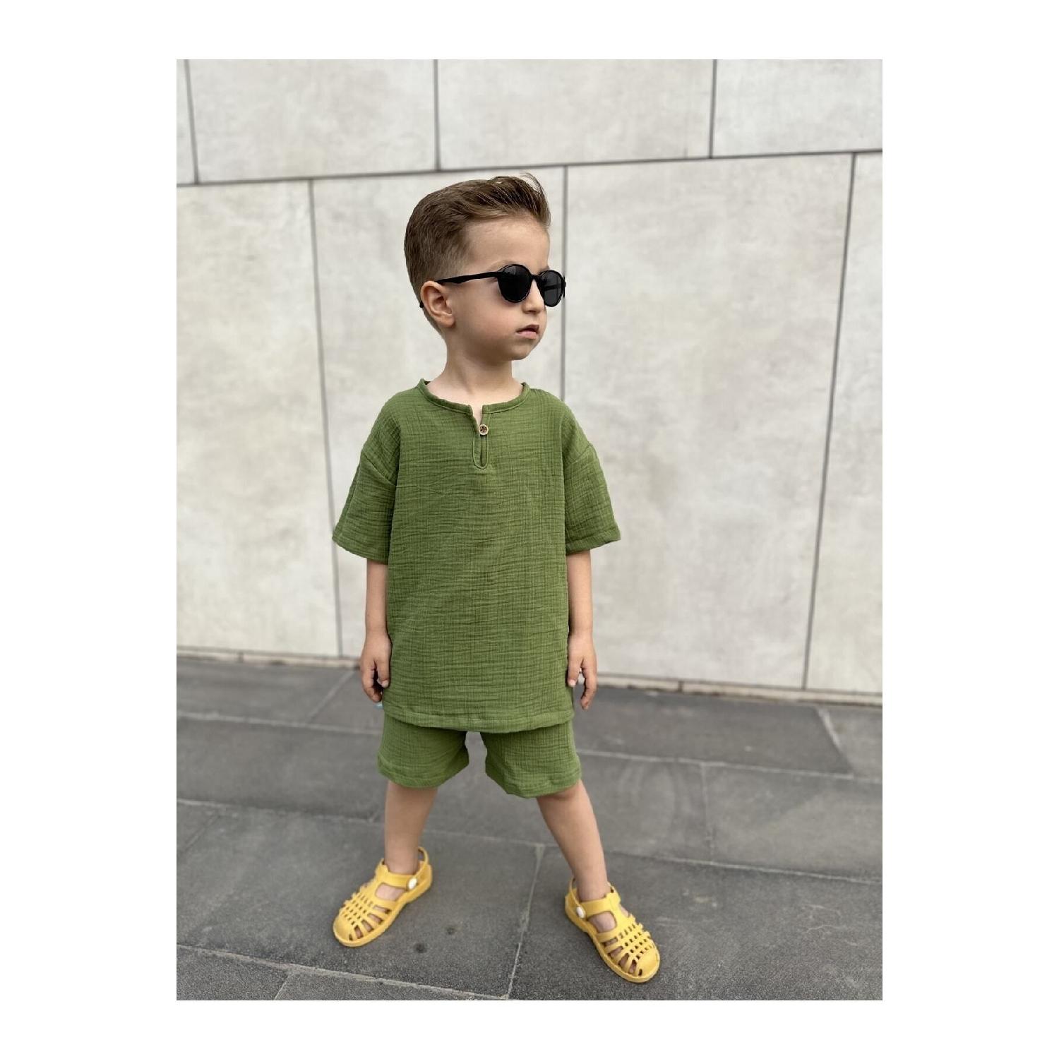 

Детский летний богемный комплект 2-4 Yaş бирюзовый