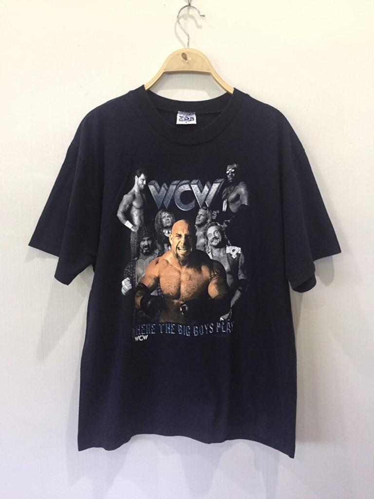 Vintage 90s WCW Goldberg World Champions Wrestling Promo T Shirt Large Size