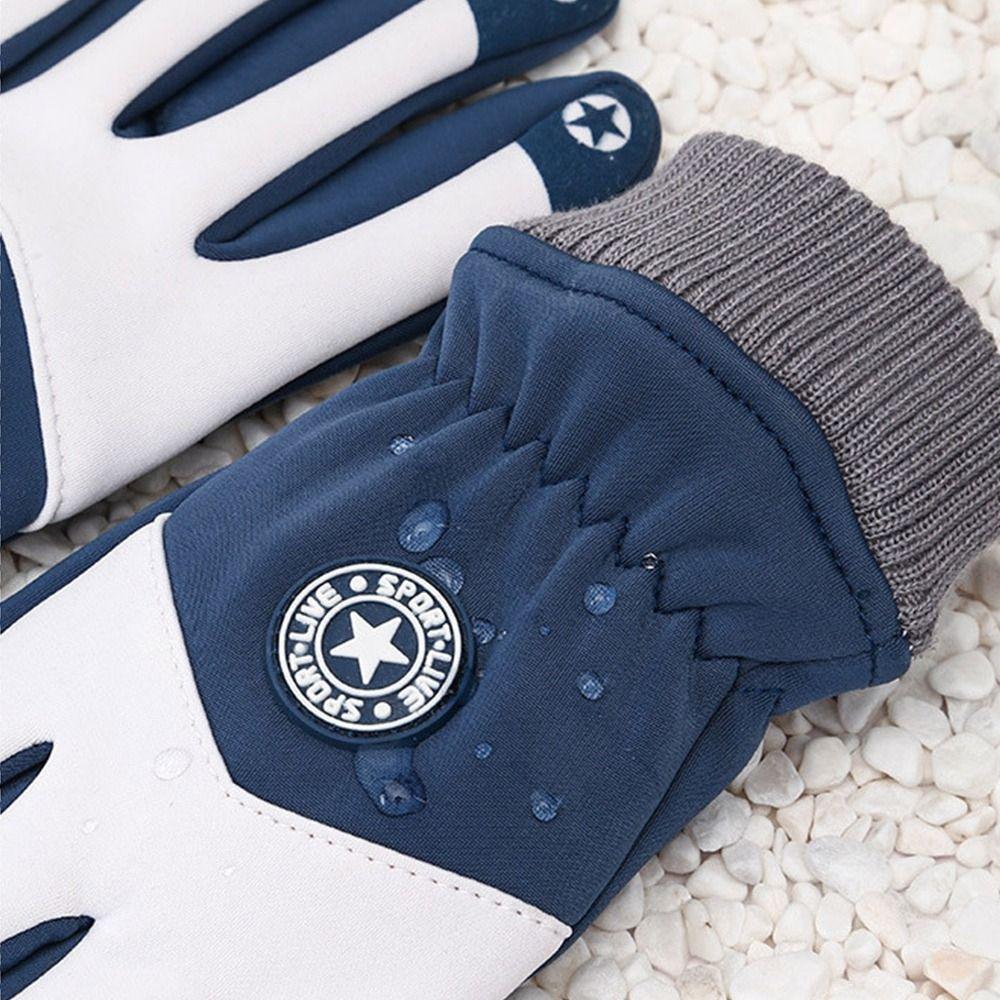 Thicken Cycling Riding Mittens Non-slip Children Bicycle Gloves Kids Winter Gloves  for Boys Girls