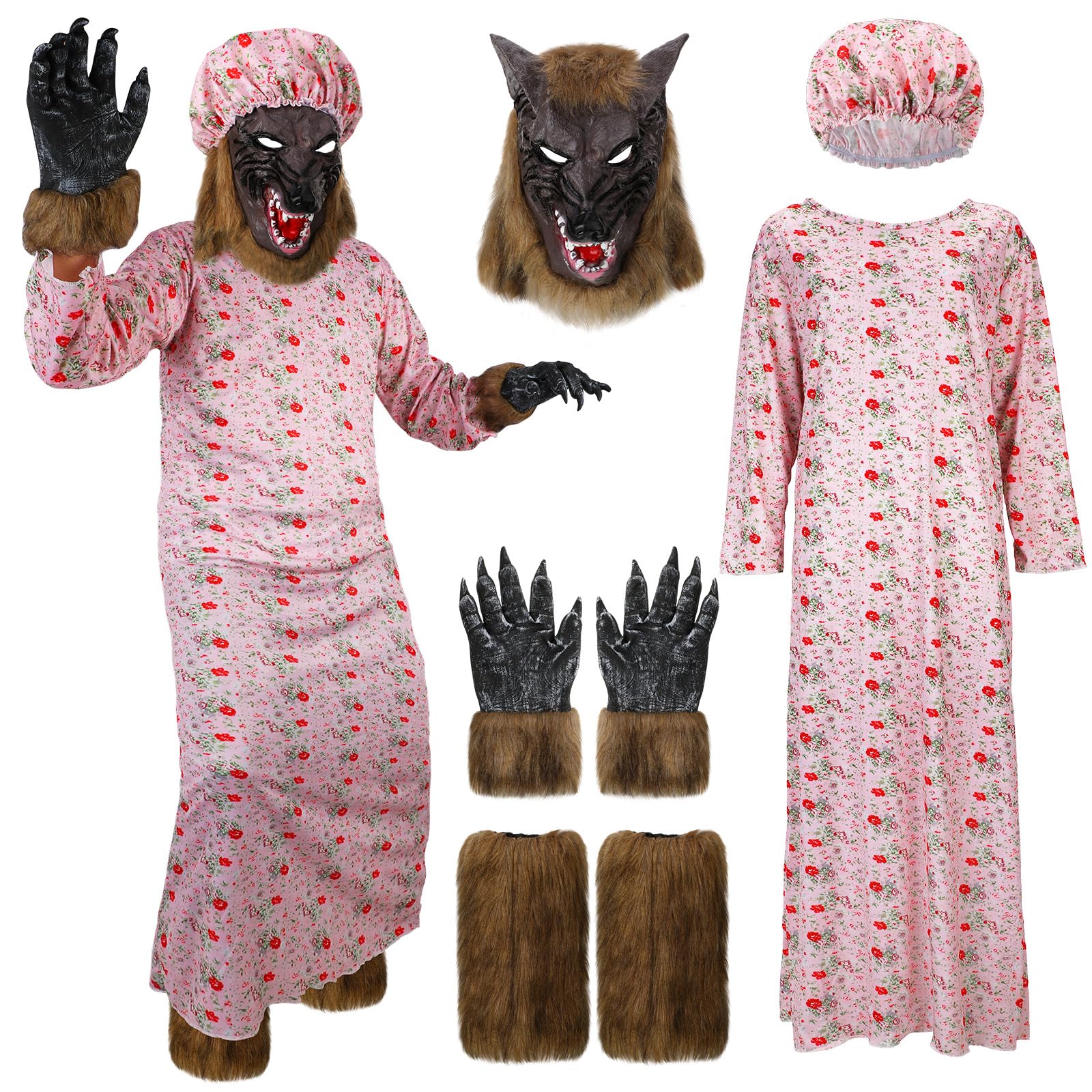 Vilkašķirnes Vecmāmiņas Kostīmu Komplekts Pieaugušajiem Cosplay