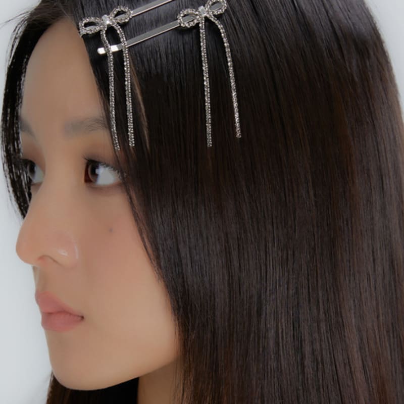 Eireve CANDY STONE LONG BOW HAIR CLIP SET (5 COLOR)