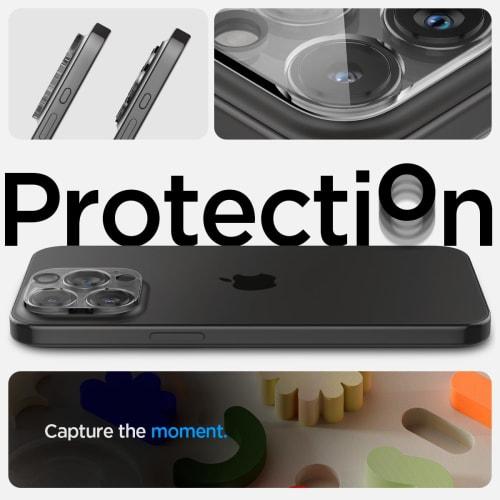 Spigen iPhone 16 Pro/iPhone 16 Pro Max Camera Protective Film 9H Hardness Tempered Glass Crystal Clear Compatible with iPhone 16Pro/16ProMax/15Pro/15P